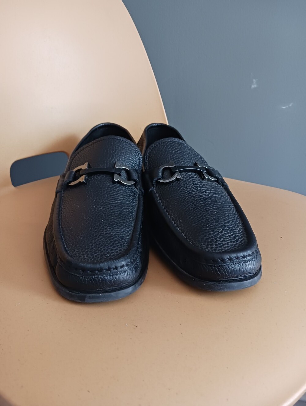 Salvatore Ferragamo Grandioso Grained Calfskin Gancini Loafers Size 11.5 - Picture 6 of 15